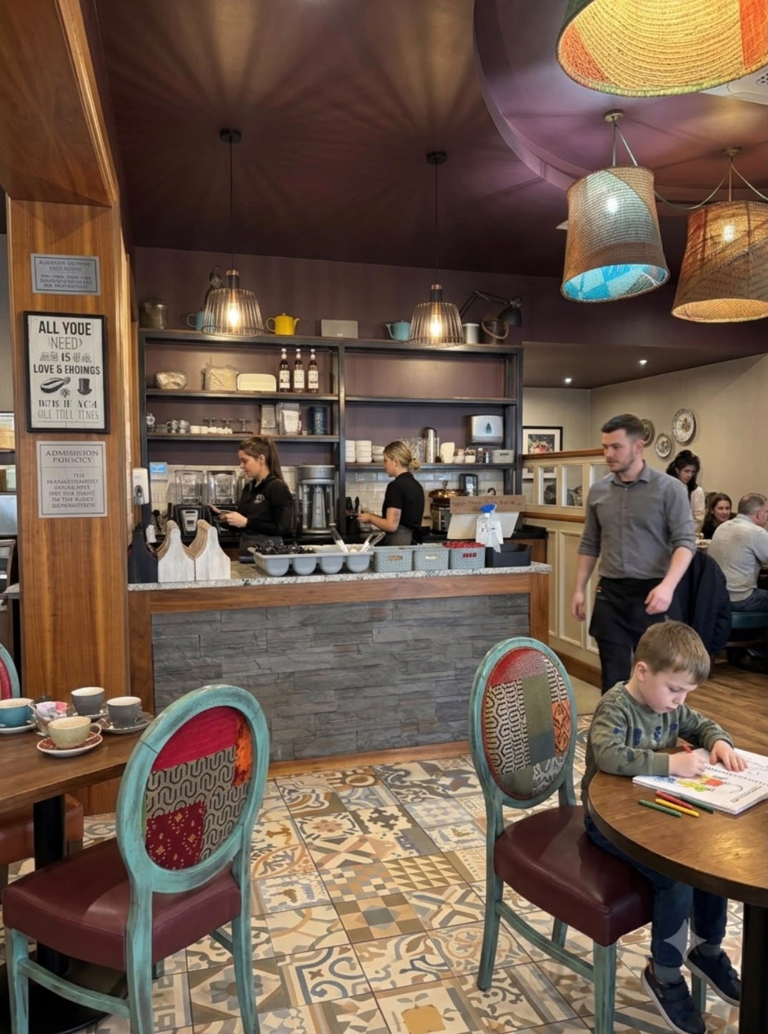 Streetside Café counter and baristas