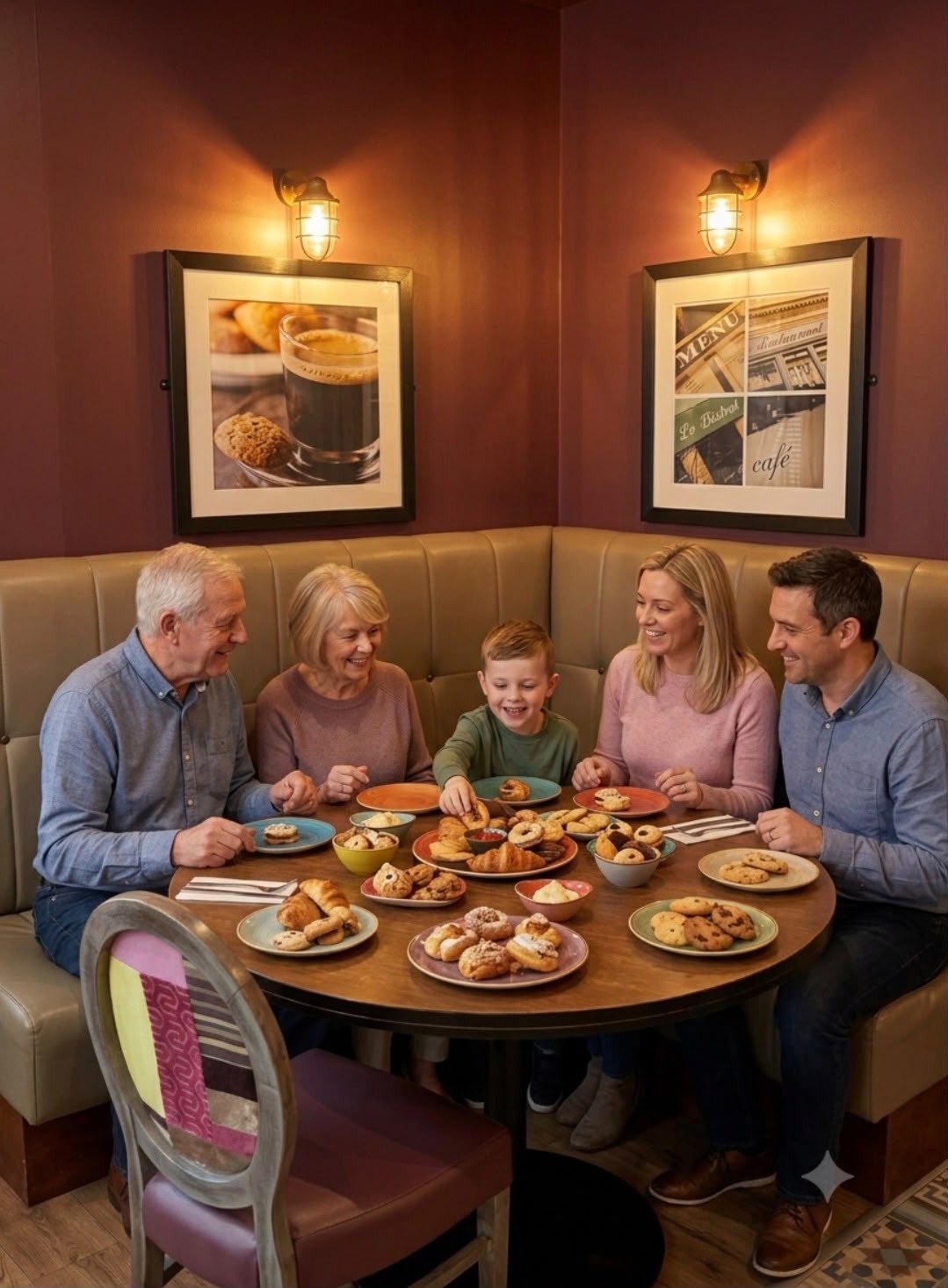 A family sharing treats